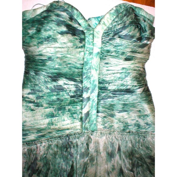 New 38 Carlos Miele Womens 4 Silk Runway Gown Dress Strapless Silk Green Snake - Picture 7 of 13